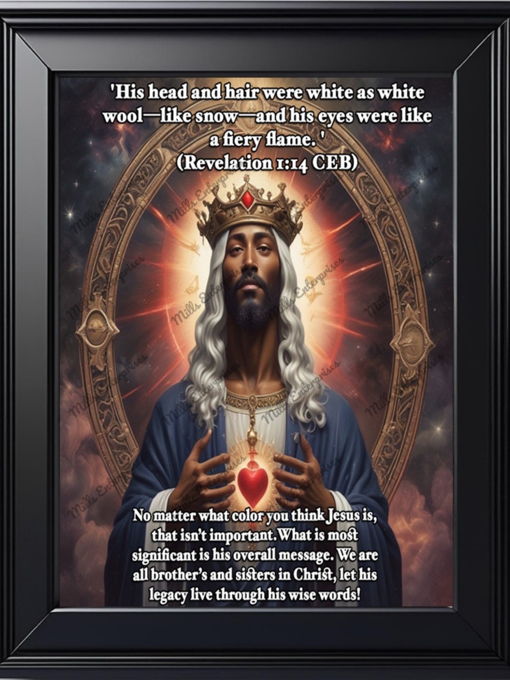 Black Jesus Christian Home Decor Art Print Inspirational Black Jesus Artistic